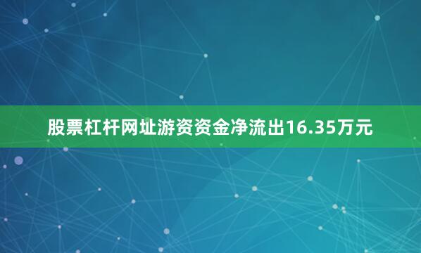 股票杠杆网址游资资金净流出16.35万元